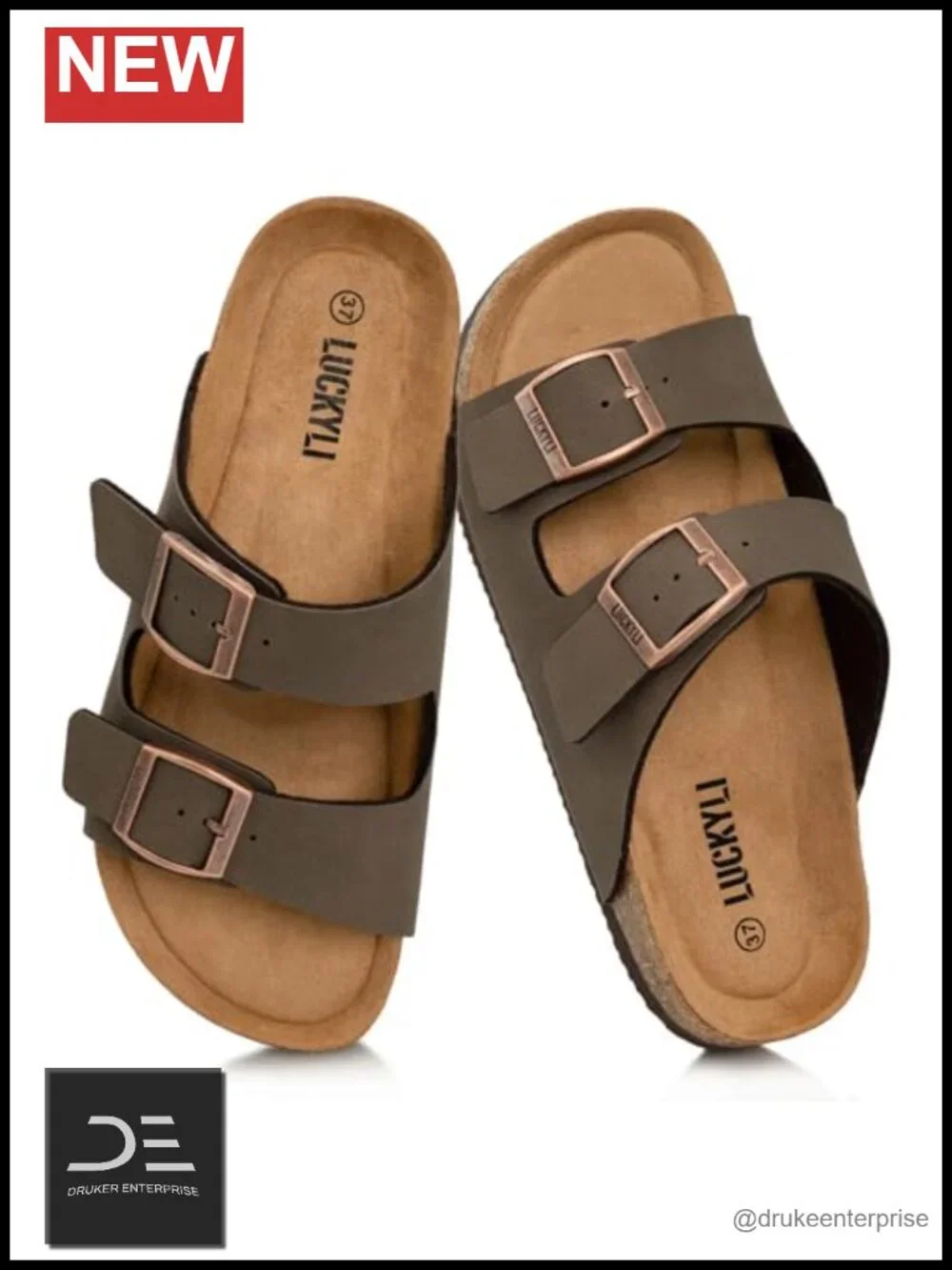 Kids Cork Footbed Slide Sandals with Memory Foam Adjustable Straps